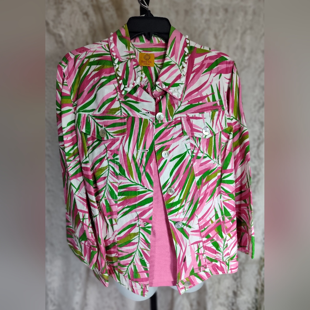 Ruby Rd Blouse Tank Top, Green Capris